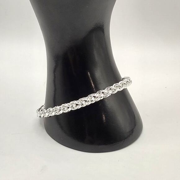 925 Sterling Silver Bracelet Braided Byzantine Valentines Birthday Gift - New!